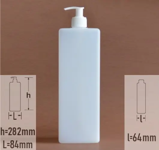 Sticla plastic 1 litru (1000ml) culoare semitransparent cu capac pompa alb
